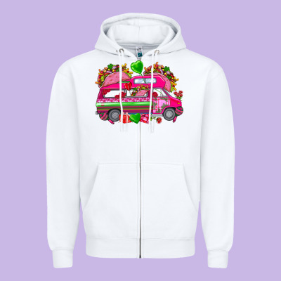 Valentines Day Tacos Truck Zipper Hoodie Designed By Nancycooperartshop