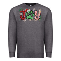 Charcoal Heather joy with dog paw Premium Sweatshirt - MaliasSmallBusiness