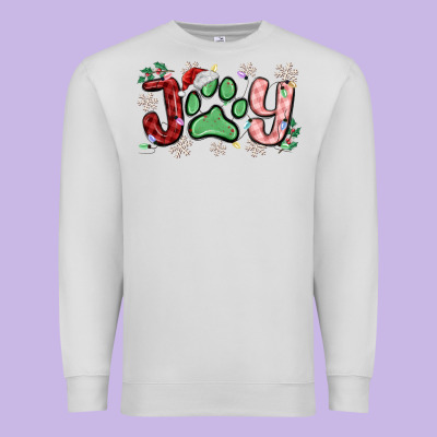 Joy With Dog Paw Premium Sweatshirt Designed By Maliassmallbusiness
