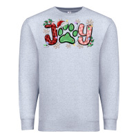 Heather Grey joy with dog paw Premium Sweatshirt - MaliasSmallBusiness