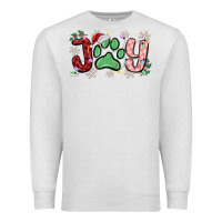 Oatmeal Heather joy with dog paw Premium Sweatshirt - MaliasSmallBusiness