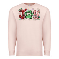 Pale Pink joy with dog paw Premium Sweatshirt - MaliasSmallBusiness
