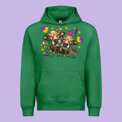 Mardi Gras Heifers Urban Hoodie Designed By Nancycooperartshop