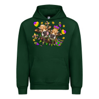 Forest Green Mardi Gras heifers Urban Hoodie - NancyCooperArtShop