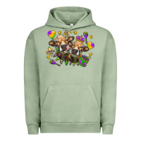 Pigment Oil Green Mardi Gras heifers Urban Hoodie - NancyCooperArtShop