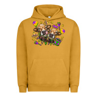 Pigment Peanut Butter Mardi Gras heifers Urban Hoodie - NancyCooperArtShop