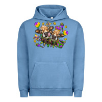Pigment Pebble Blue Mardi Gras heifers Urban Hoodie - NancyCooperArtShop