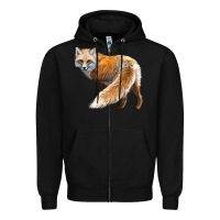 Black Red Fox Zipper Hoodie - LillyAllenDesigns