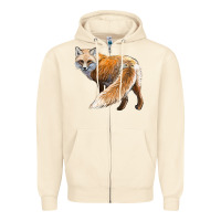 Sandshell Red Fox Zipper Hoodie - LillyAllenDesigns