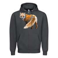 Smoke Red Fox Zipper Hoodie - LillyAllenDesigns