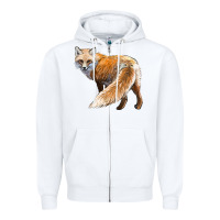 White Red Fox Zipper Hoodie - LillyAllenDesigns