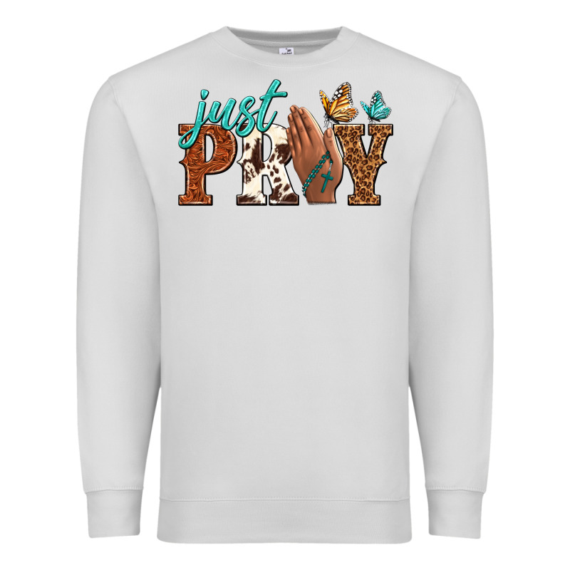 Just Pray Premium Sweatshirt by NancyCooperArtShop | Teevron