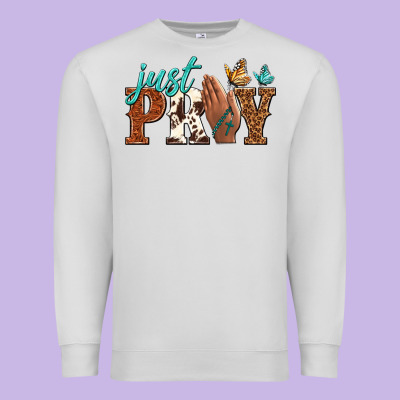 Just Pray Premium Sweatshirt Designed By Nancycooperartshop