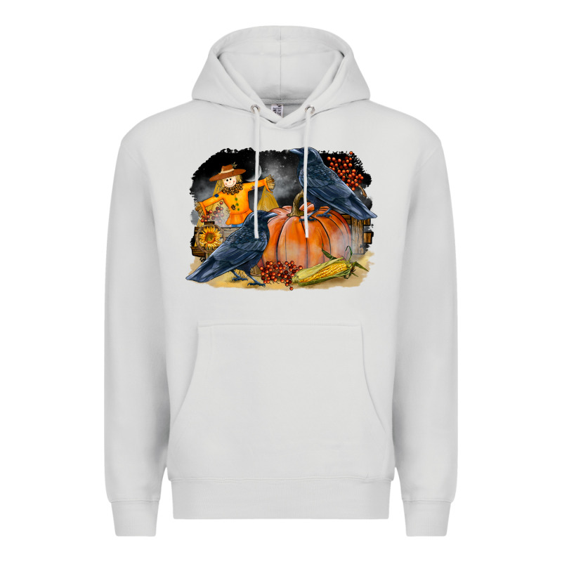 Fall Background With Crow Premium Hoodie by LillyAllenDesigns | Teevron