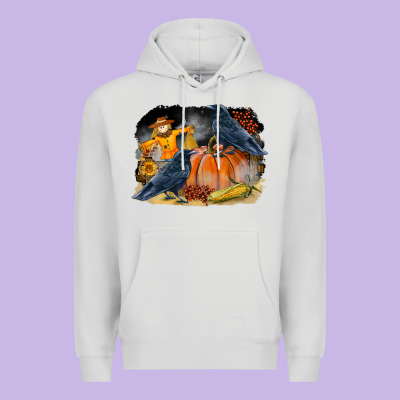 Fall Background With Crow Premium Hoodie Designed By Lillyallendesigns