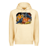 Pina Colada Fall Background With Crow Premium Hoodie - LillyAllenDesigns