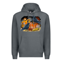 Rock Fall Background With Crow Premium Hoodie - LillyAllenDesigns