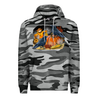 Slate Camo Fall Background With Crow Premium Hoodie - LillyAllenDesigns