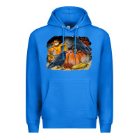 True Royal Fall Background With Crow Premium Hoodie - LillyAllenDesigns