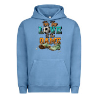 Pigment Pebble Blue For the love of the game Soccer Urban Hoodie - NancyCooperArtShop
