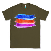 Army Green Blue Orange Purple Colored Triple Brush Strokes Classic Tee - Bettercallsaul