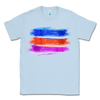 Dusty Blue Blue Orange Purple Colored Triple Brush Strokes Classic Tee - Bettercallsaul
