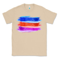 Mushroom Blue Orange Purple Colored Triple Brush Strokes Classic Tee - Bettercallsaul