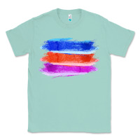 Seafoam Blue Orange Purple Colored Triple Brush Strokes Classic Tee - Bettercallsaul