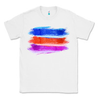 White Blue Orange Purple Colored Triple Brush Strokes Classic Tee - Bettercallsaul