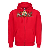 Red mom lady of guadalupe Zipper Hoodie - BarkalooDesign