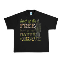 Black land of the free because my daddy is brave Urban Heavy Tee - HRA Design Shop