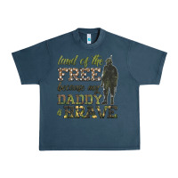 Midnight Navy land of the free because my daddy is brave Urban Heavy Tee - HRA Design Shop
