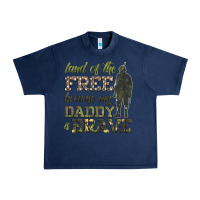 Navy land of the free because my daddy is brave Urban Heavy Tee - HRA Design Shop