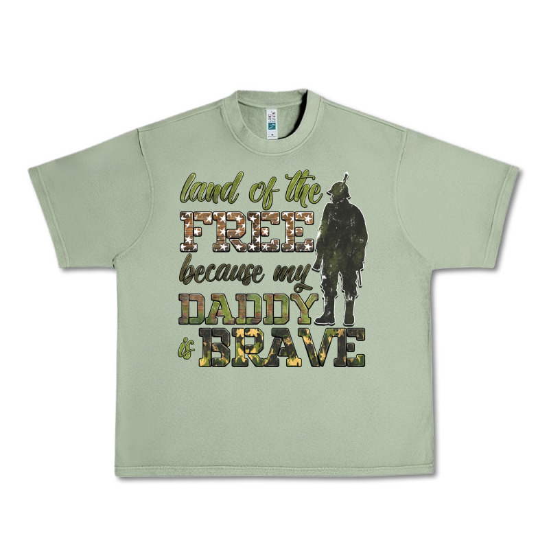 Land Of The Free Because My Daddy Is Brave Urban Heavy Tee by HRA Design Shop | Teevron