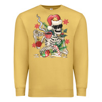 Antique Gold skeleton santa Premium Sweatshirt - MaliasSmallBusiness