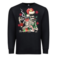 Black skeleton santa Premium Sweatshirt - MaliasSmallBusiness