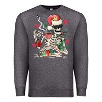 Charcoal Heather skeleton santa Premium Sweatshirt - MaliasSmallBusiness