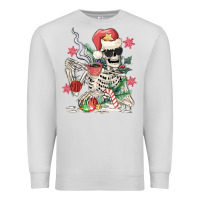 Dove Grey skeleton santa Premium Sweatshirt - MaliasSmallBusiness