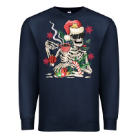 Navy skeleton santa Premium Sweatshirt - MaliasSmallBusiness