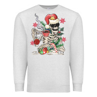 Oatmeal Heather skeleton santa Premium Sweatshirt - MaliasSmallBusiness