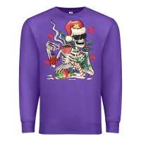 Purple skeleton santa Premium Sweatshirt - MaliasSmallBusiness