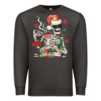 Smoke skeleton santa Premium Sweatshirt - MaliasSmallBusiness
