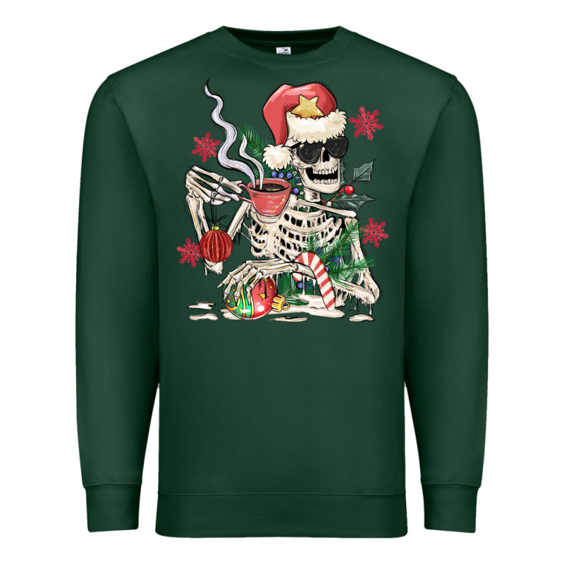 Skeleton Santa Premium Sweatshirt by MaliasSmallBusiness | Teevron