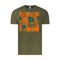 Vintage Olive western dreamcatchers seamless pattern Vintage Tee - HRA Design Shop