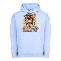 Pigment Grape Ice Silver White Believe Praying Caucasian Messy Bun Urban Hoodie - texasbilliewilder