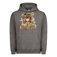 Pigment Tornado Silver White Believe Praying Caucasian Messy Bun Urban Hoodie - texasbilliewilder