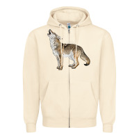 Sandshell Howling Coyote Zipper Hoodie - LillyAllenDesigns