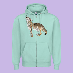 Howling Coyote Zipper Hoodie Designed By Lillyallendesigns