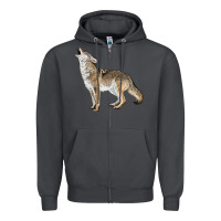 Smoke Howling Coyote Zipper Hoodie - LillyAllenDesigns