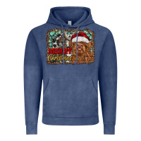 Vintage Denim merry Christmas highland cow Vintage Hoodie - RanaPortraitStore